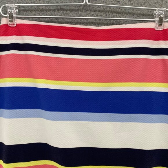Talbots Skirt Womens 2 Petite Pink Multi Stripe Above The Knee Straight Stretch - Picture 2 of 11
